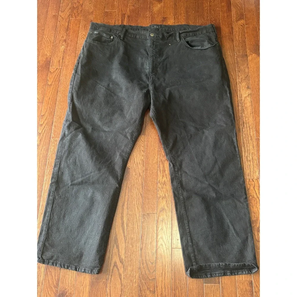 Polo Ralph Lauren Hampton Jeans Mens 48x30 Black Relaxed Straight Denim Big Tall